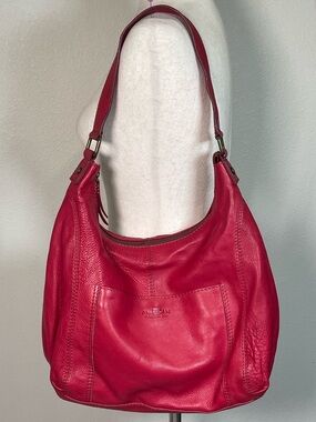 American Leather Co Women’s Boho Hobo Handbag Shoulder Strap Red Leather Purse